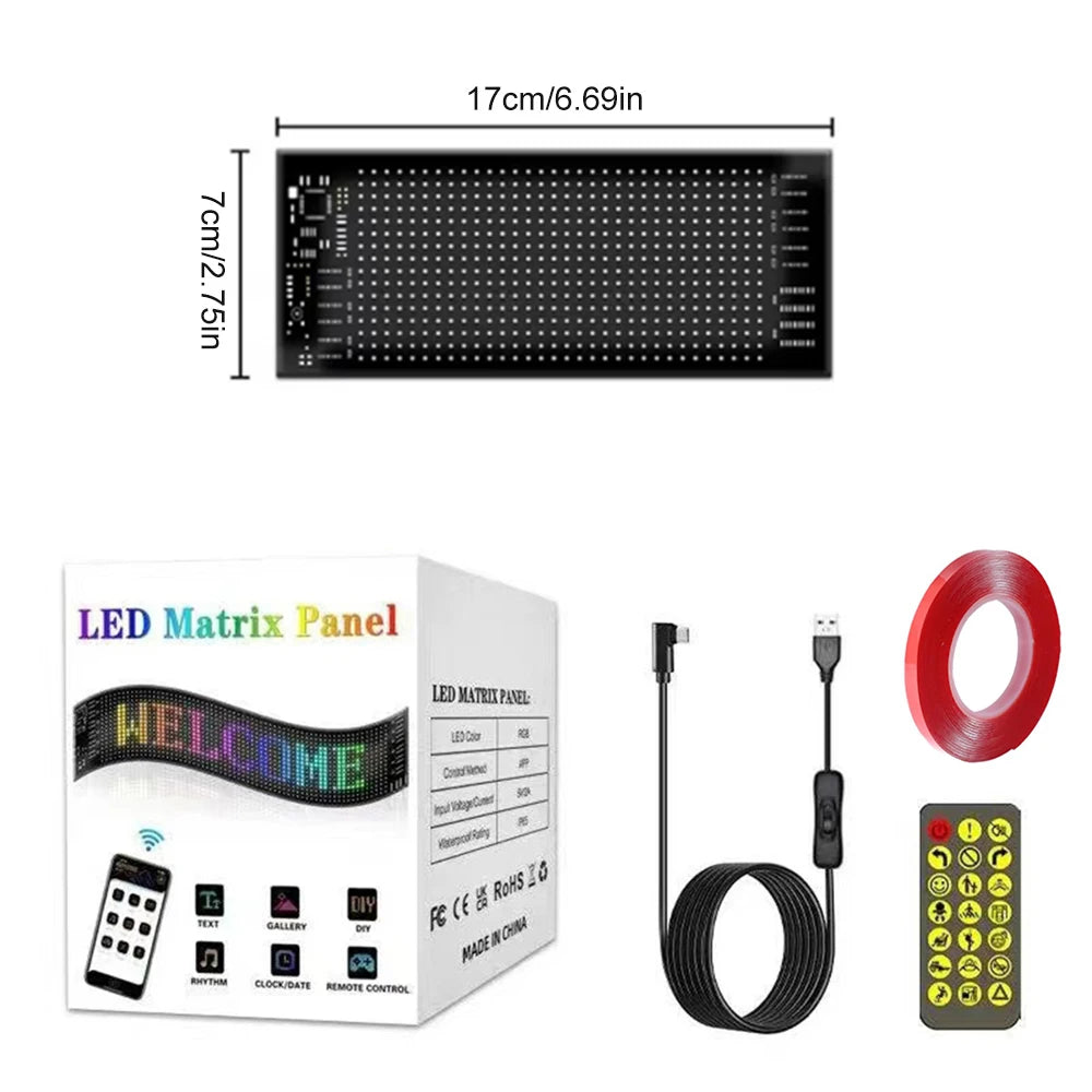 LED Eye Sign Truck Scrolling Advertising remote Control Light DIY Programmable Flexible LED Display for Car Truck Accessories