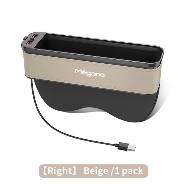 Car Interior LED 7-Color Atmosphere Light Sewn Chair Storage Box  For Renault Megane Auto Universal USB Storage Box Accessories