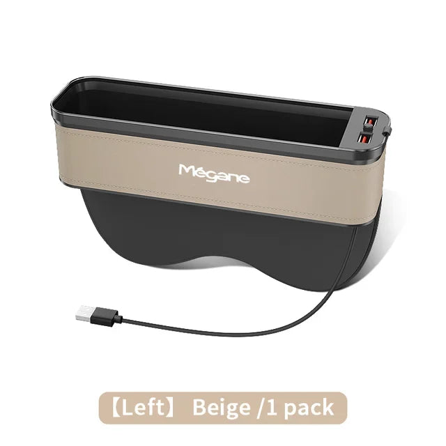 Car Interior LED 7-Color Atmosphere Light Sewn Chair Storage Box  For Renault Megane Auto Universal USB Storage Box Accessories