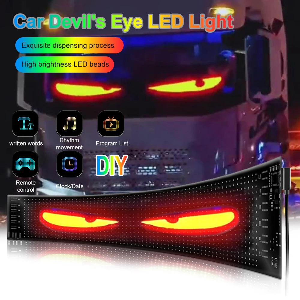 LED Eye Sign Truck Scrolling Advertising remote Control Light DIY Programmable Flexible LED Display for Car Truck Accessories