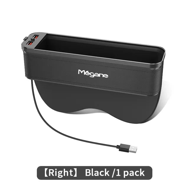 Car Interior LED 7-Color Atmosphere Light Sewn Chair Storage Box  For Renault Megane Auto Universal USB Storage Box Accessories