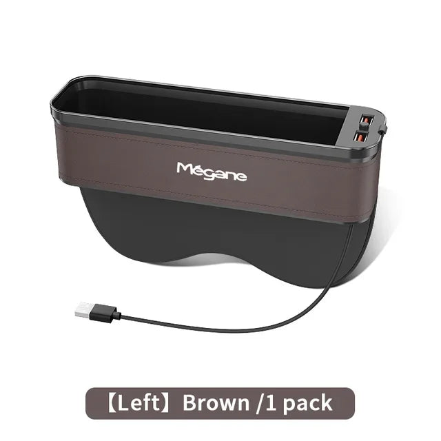 Car Interior LED 7-Color Atmosphere Light Sewn Chair Storage Box  For Renault Megane Auto Universal USB Storage Box Accessories