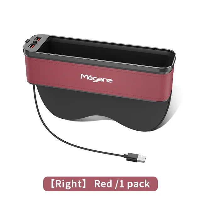 Car Interior LED 7-Color Atmosphere Light Sewn Chair Storage Box  For Renault Megane Auto Universal USB Storage Box Accessories