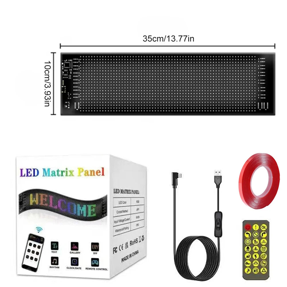 LED Eye Sign Truck Scrolling Advertising remote Control Light DIY Programmable Flexible LED Display for Car Truck Accessories