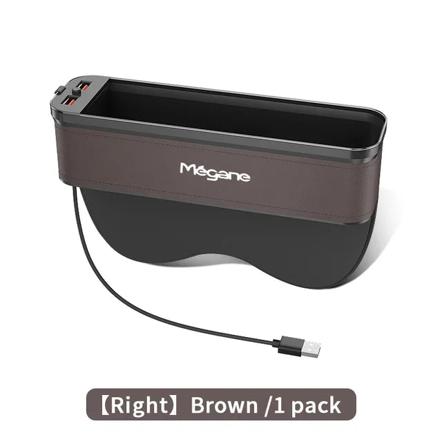 Car Interior LED 7-Color Atmosphere Light Sewn Chair Storage Box  For Renault Megane Auto Universal USB Storage Box Accessories
